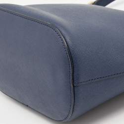 Pre Owned DKNY Navy Blue Leather Crossbody Bucket Bag