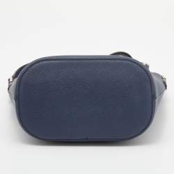 Pre Owned DKNY Navy Blue Leather Crossbody Bucket Bag