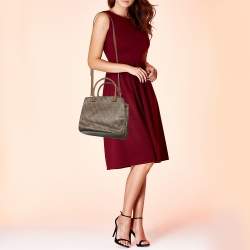 Pre Owned DKNY Brown Signature Coated Canvas and Leather Satchel