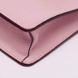 Pre Owned Dkny Powder Pink Leather Elisa Phone Crossbody Bag