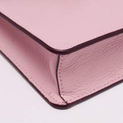 Pre Owned Dkny Powder Pink Leather Elisa Phone Crossbody Bag