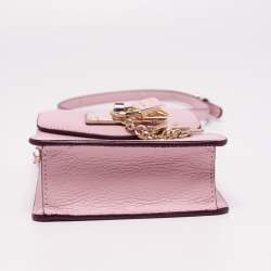 Pre Owned Dkny Powder Pink Leather Elisa Phone Crossbody Bag