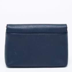 مملوكة مسبقًا حقيبة كروس دي كي إن واي جلد سافيانو أزرق كحلي بقلاب 