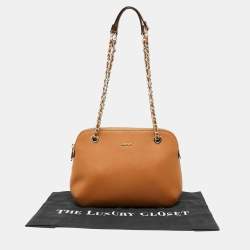 Pre Owned DKNY Tan Leather Camille Dome Shoulder Bag