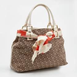 مملوكة مسبقًا DKNY Beige/Brown Signature Canvas And Leather Tote