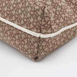 مملوكة مسبقًا DKNY Beige/Brown Signature Canvas And Leather Tote