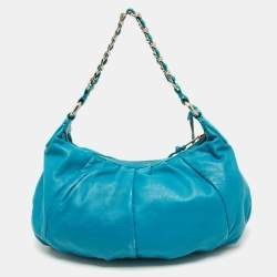 Pre Owned DKNY Blue Leather Hobo 