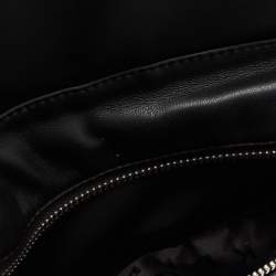 Pre Owned DKNY Black Nylon And Leather Mini Front DKNY Print Pocket Backpack