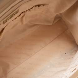 Pre Owned حقيبة يد دي كي أن واي جلد لامع بيج بسحاب مزدوج