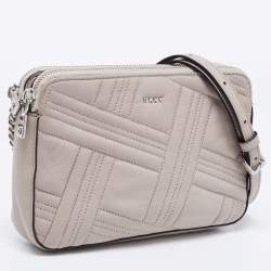 Pre Owned DKNY Grey Leather Allen Crossbody Bag