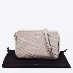 Pre Owned DKNY Grey Leather Allen Crossbody Bag