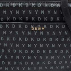 مملوكة مسبقًا DKNY Black/Grey Coated Canvas Ava Zip Crossbody Bag
