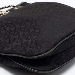Pre Owned DKNY Black Signature Canvas Chain Shoulder Bag