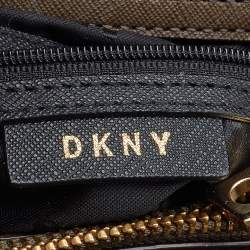 Pre Owned DKNY Olive Green Leather Bryant Bucket Bag