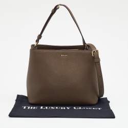 Pre Owned DKNY Olive Green Leather Bryant Bucket Bag