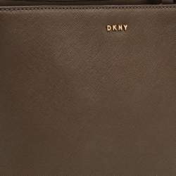 Pre Owned DKNY Olive Green Leather Bryant Bucket Bag