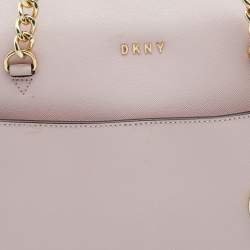 Pre Owned DKNY Light Pink Leather Large Bryant Top Zip Tote