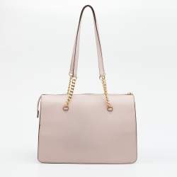 Pre Owned DKNY Light Pink Leather Large Bryant Top Zip Tote