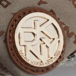 Pre Owned DKNY Beige Python Embossed Leather Shoulder Bag