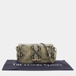 Pre Owned DKNY Beige Python Embossed Leather Shoulder Bag