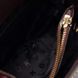 Pre Owned DKNY Burgundy Leather Bucket Bag