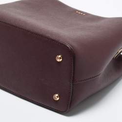 Pre Owned DKNY Burgundy Leather Bucket Bag