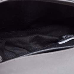 Pre Owned DKNY Grey Saffiano Leather Robinson Flap Crossbody Bag