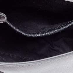 Pre Owned DKNY Grey Saffiano Leather Robinson Flap Crossbody Bag