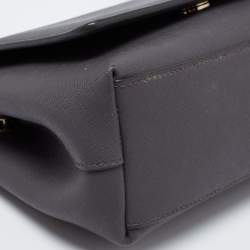 Pre Owned DKNY Grey Saffiano Leather Robinson Flap Crossbody Bag