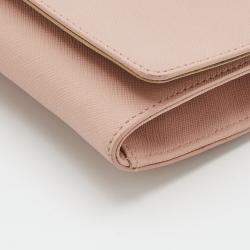 Pre Owned DKNY Beige Leather Wallet On Chain