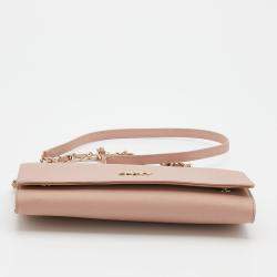 Pre Owned DKNY Beige Leather Wallet On Chain