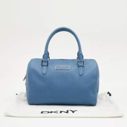 Pre Owned DKNY Blue Saffiano Leather Satchel