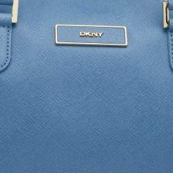 Pre Owned DKNY Blue Saffiano Leather Satchel