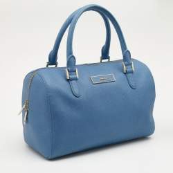 Pre Owned DKNY Blue Saffiano Leather Satchel