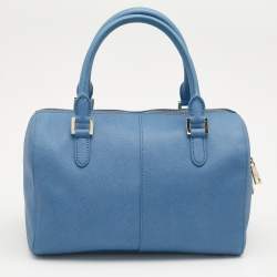 Pre Owned DKNY Blue Saffiano Leather Satchel