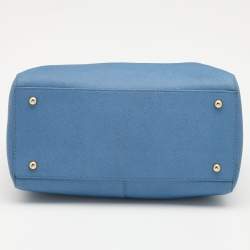 Pre Owned DKNY Blue Saffiano Leather Satchel