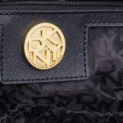 Pre Owned حقيبة يد توتس دي كي إن واي جلد أسود سحاب علوي 