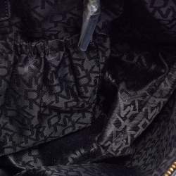 Pre Owned حقيبة ي د توتس دي كي إن واي جلد أسود سحاب علوي 