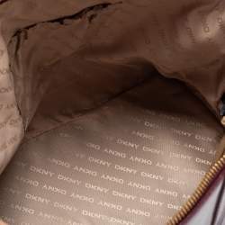 مملوكة مسبقًا DKNY Burgundy/Black Leather Logo Satchel