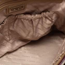 مملوكة مسبقًا DKNY Burgundy/Black Leather Logo Satchel