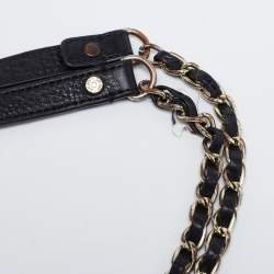 Pre Owned DKNY Black Leather Chain Shoulder Bag