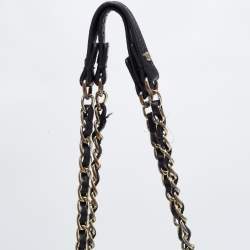 Pre Owned DKNY Black Leather Chain Shoulder Bag