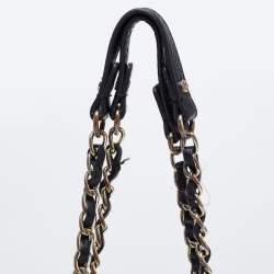 Pre Owned DKNY Black Leather Chain Shoulder Bag