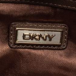 Pre Owned DKNY Blue Croc Embossed Leather Shoulder Bag