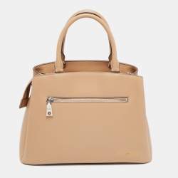 Pre Owned DKNY Beige Leather Paige Dome Satchel