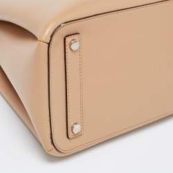 Pre Owned DKNY Beige Leather Paige Dome Satchel