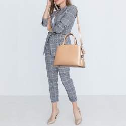 Pre Owned DKNY Beige Leather Paige Dome Satchel