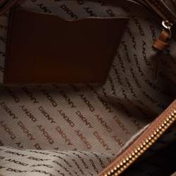 Pre Owned حقيبة يد دي كي إن واي جلد حُبيبي برتقالية