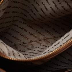 Pre Owned حقيبة يد دي كي إن واي جلد حُبيبي برتقالية