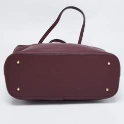 Pre Owned DKNY Burgundy Leather Shopper Tote